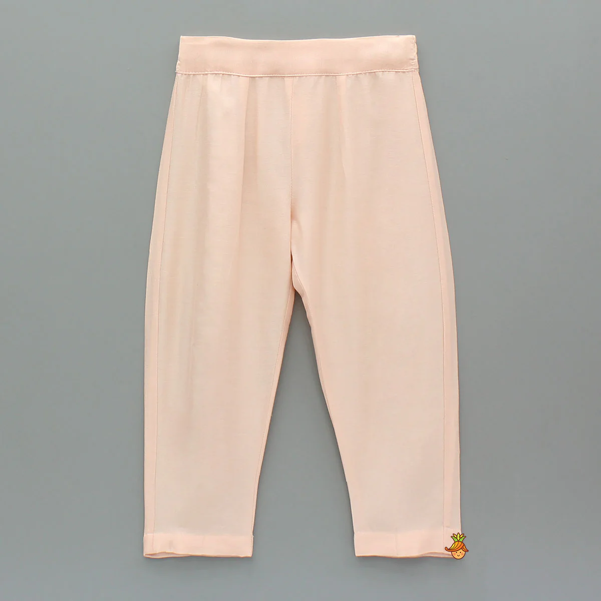 Peach Kurta With Front Printed Jacket And Pyjama - Image 5