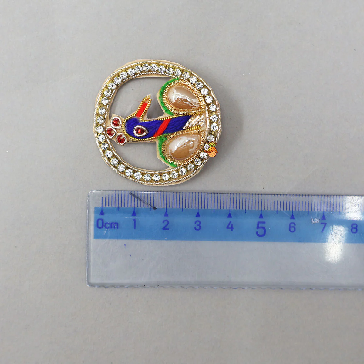 Peacock Embroidered Studded Hairclips - Image 5