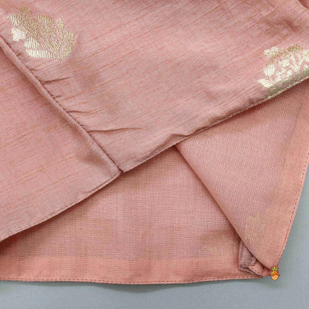 Peter Pan Collar Peach Top And Ruffle Hem Lehenga - Image 5