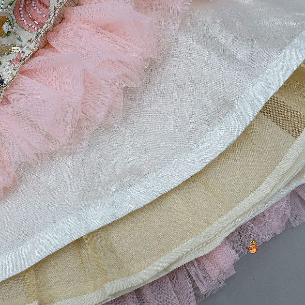 Peter Pan Collar Top And Embroidered Lehenga With Net Dupatta - Image 7