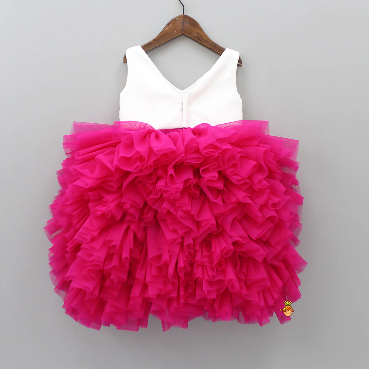 Pin Tuck Detailed Ruffle Frilly Party Scuba Dress - Image 2