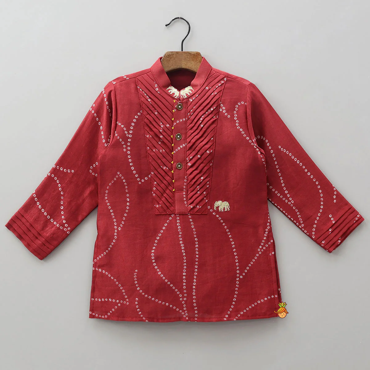 Pin-Tuck Detailed Yoke Ethnic Kurta And Pyjama - Image 3