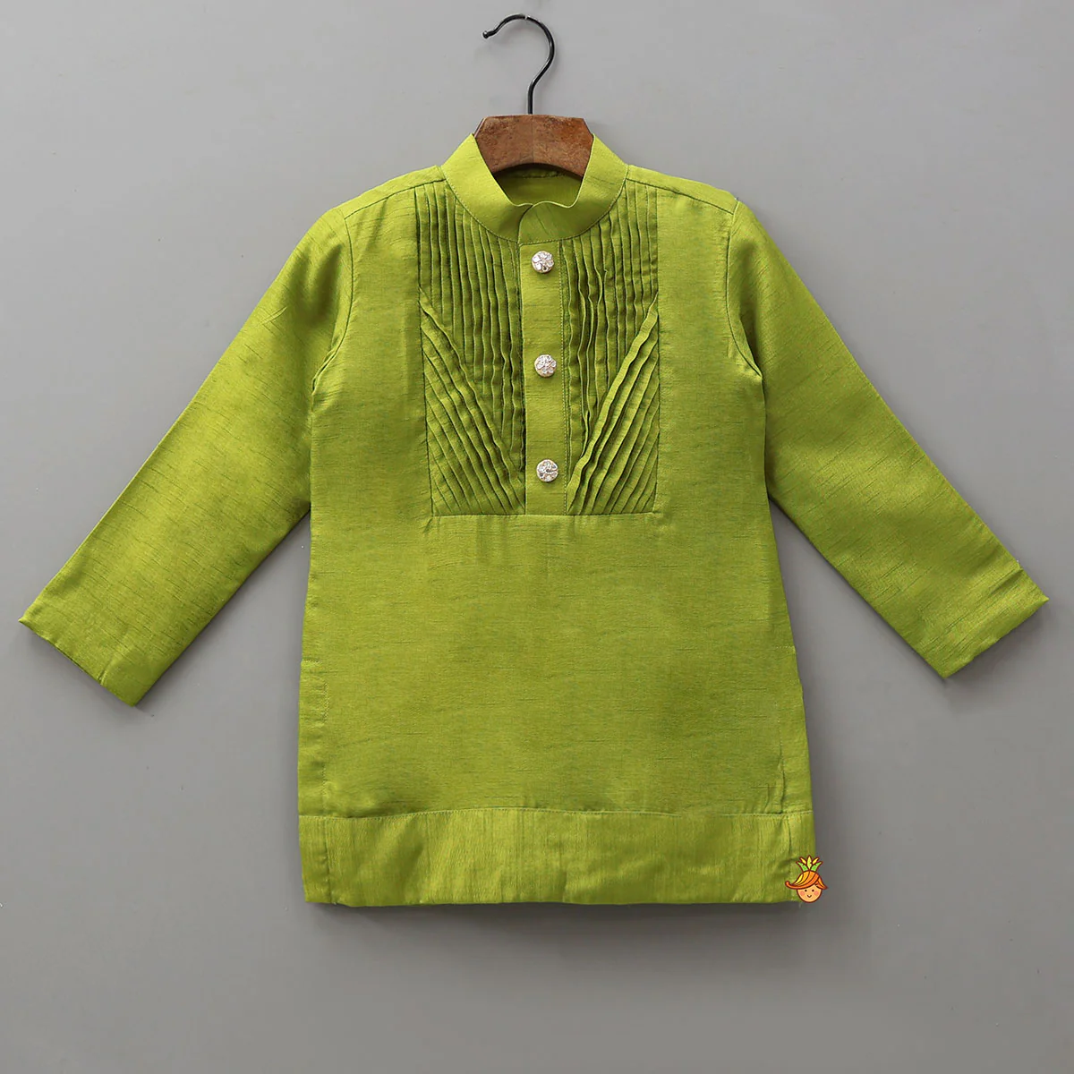 Pin-Tuck Kurta With Open Jacket And Pyjama - Image 4