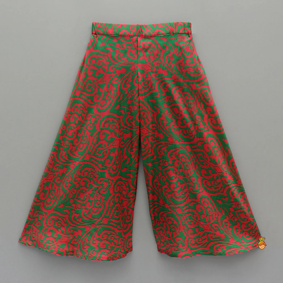 Pink And Green Printed Top With Palazzo - Image 4