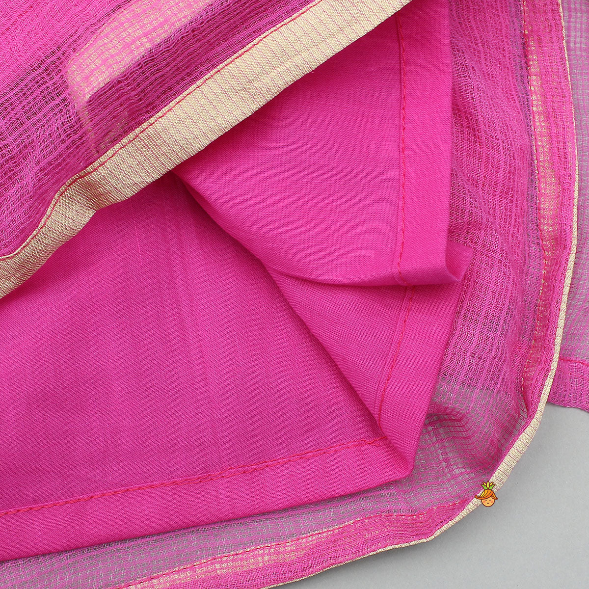 Pink Angarkha Style Kurti With Matching Pant - Image 5
