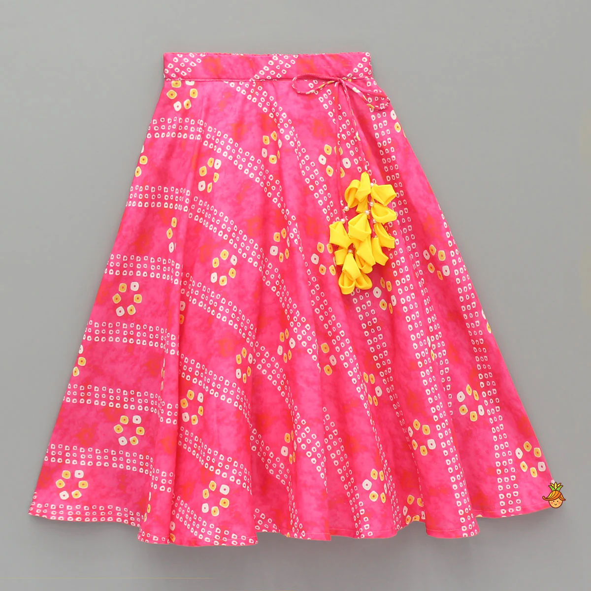 Pink Bandhani Printed Top And Lehenga With Dupatta - Image 5