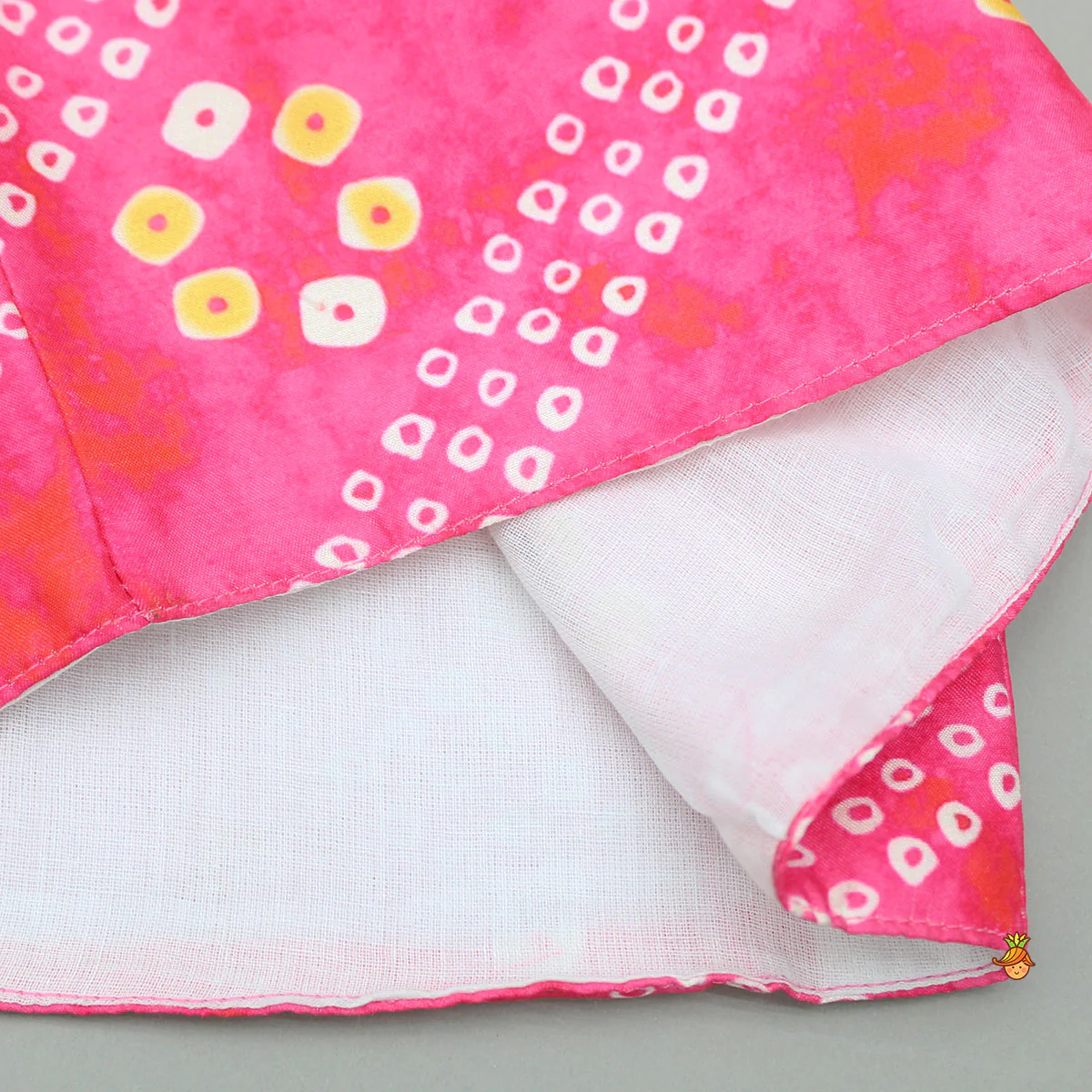 Pink Bandhani Printed Top And Lehenga With Dupatta - Image 6
