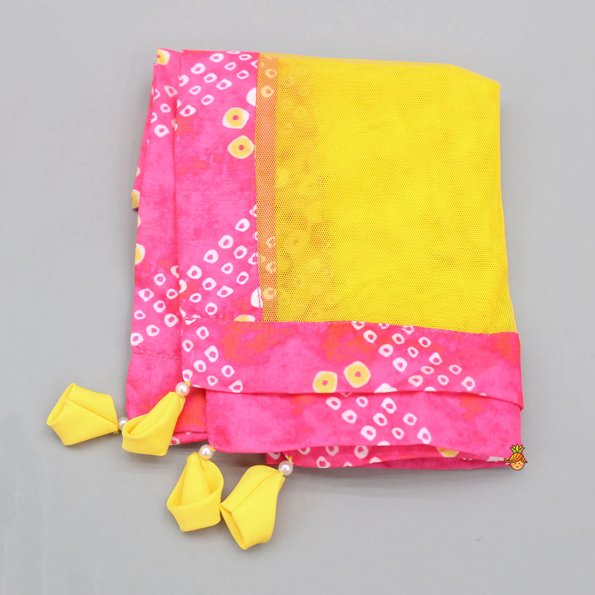 Pink Bandhani Printed Top And Lehenga With Dupatta - Image 8