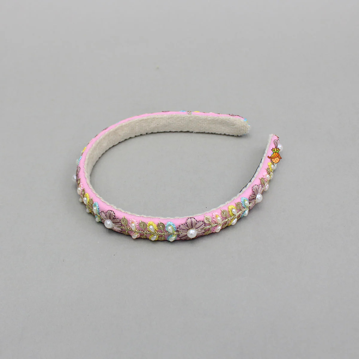 Pink Beaded Embroidered Hairband - Image 2