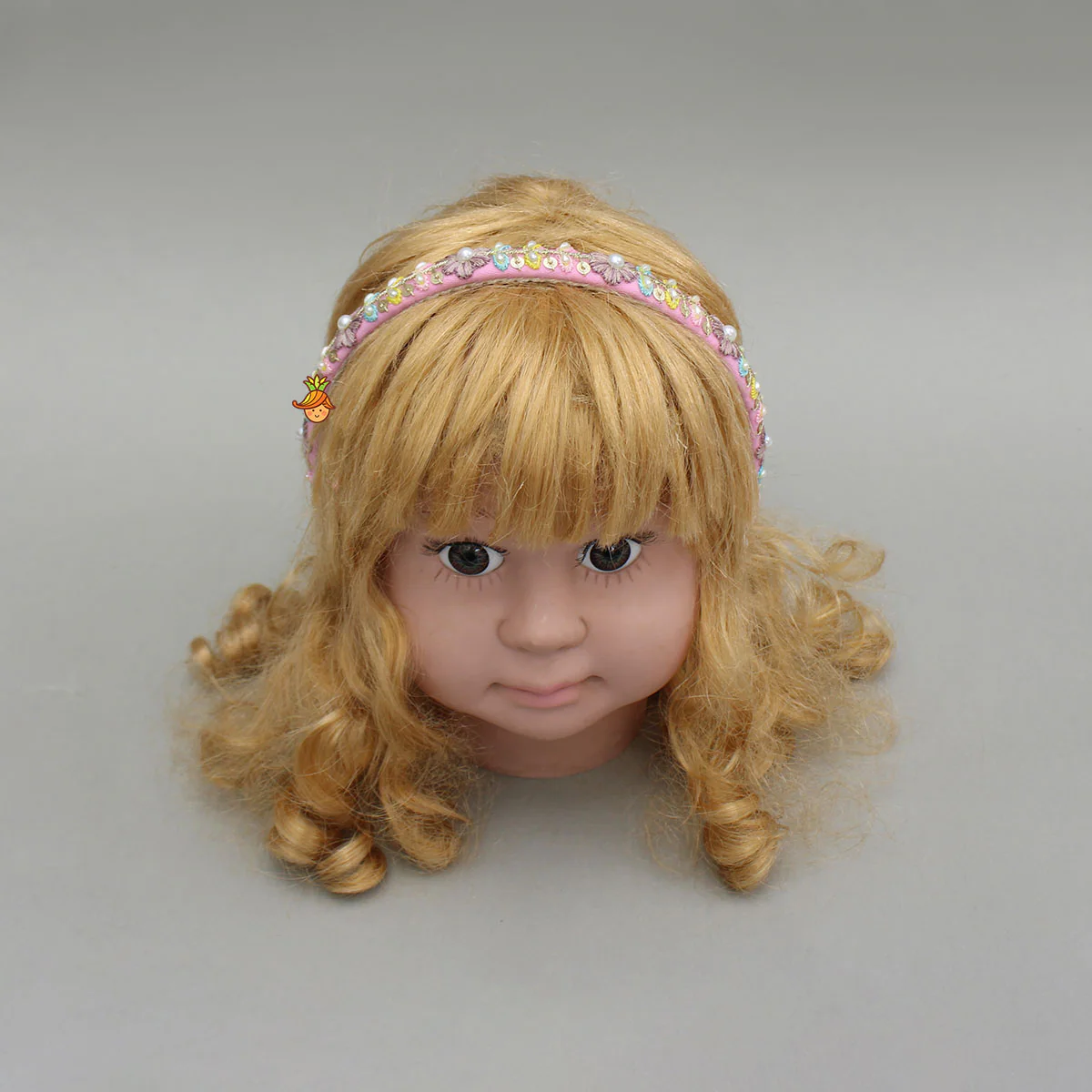Pink Beaded Embroidered Hairband - Image 3