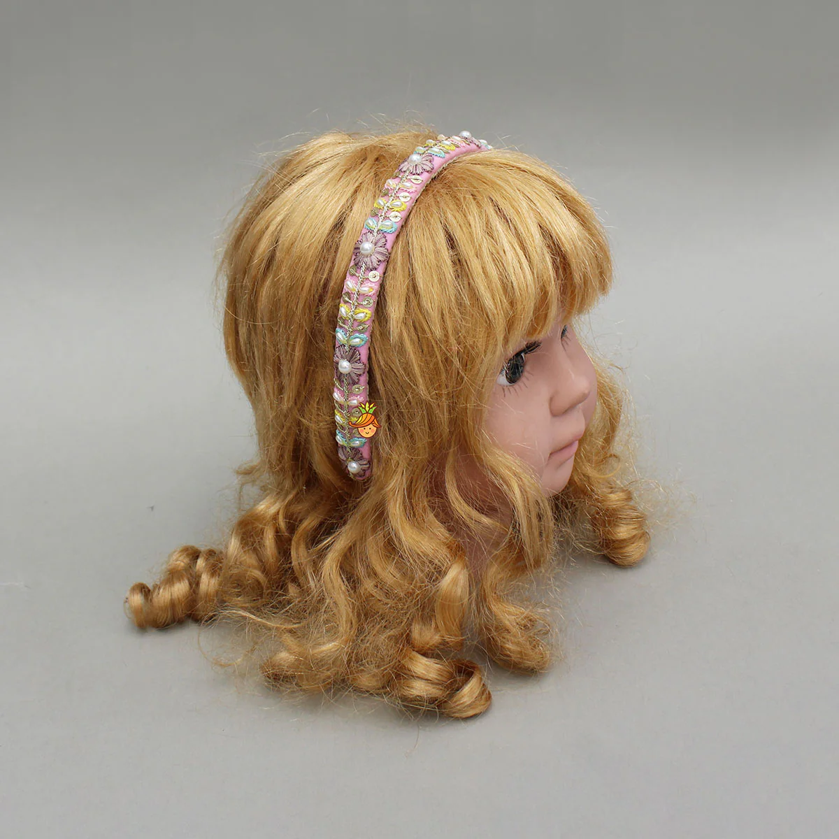Pink Beaded Embroidered Hairband - Image 4