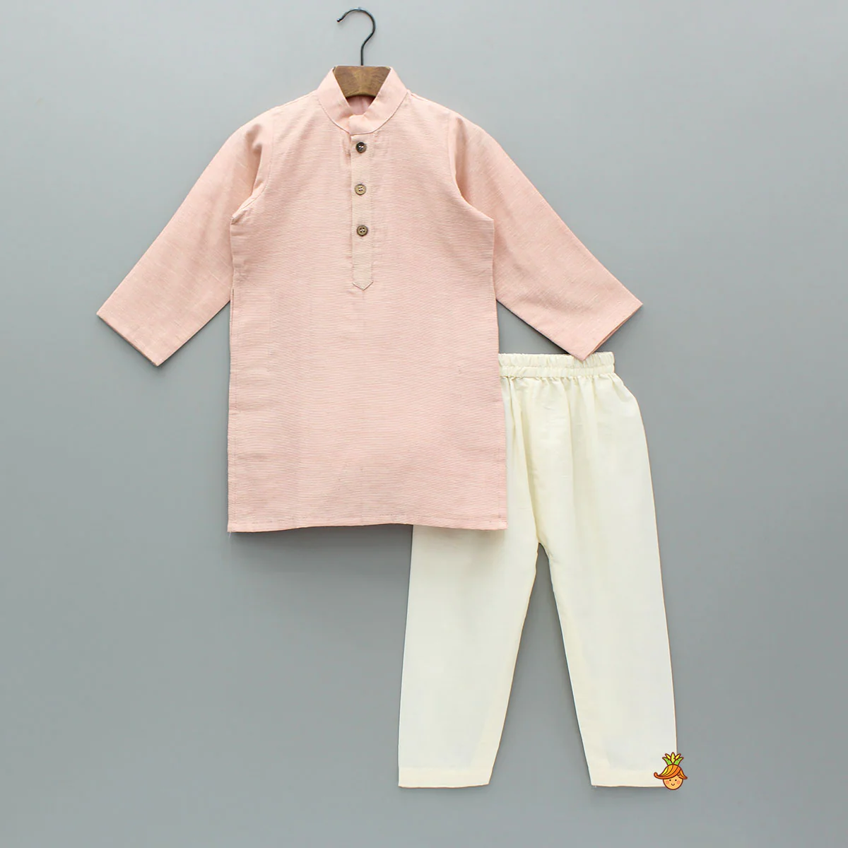 Pink Chanderi Kurta With Stylish Embroidered Jacket And Pyjama - Image 3