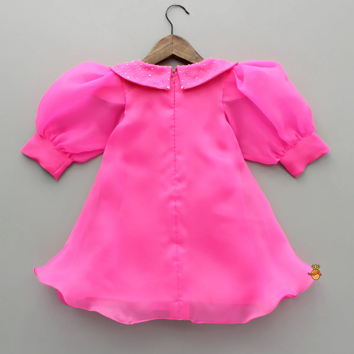 Pink Embellished Collar Elegant Dress - Image 2
