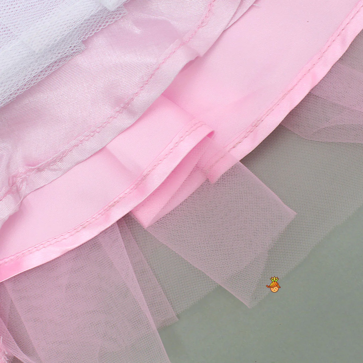Pink Embellished Dress With Butterfly Wings And Swirled Bow Hairclip - Image 6