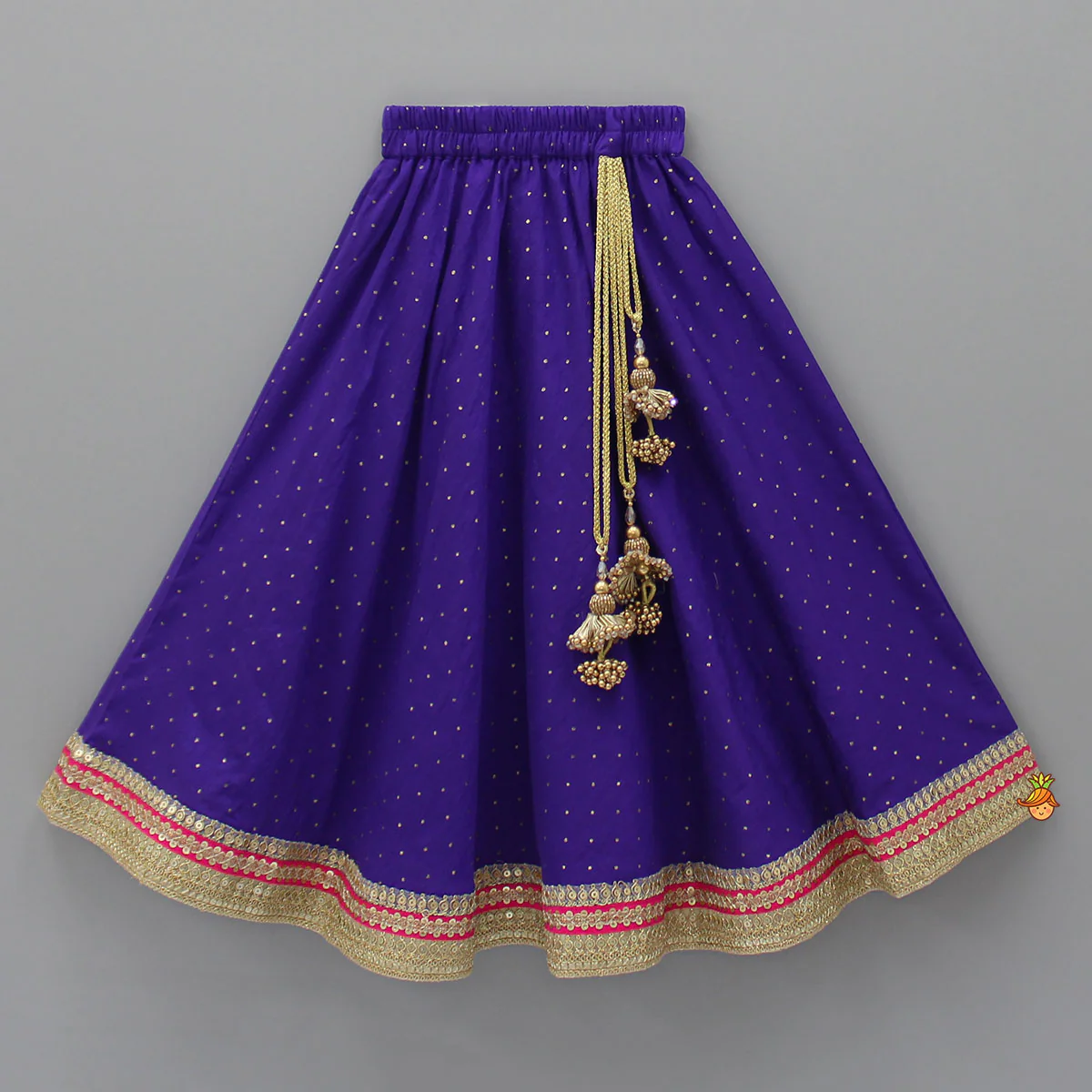Pink Frilly Brocade Top And Sparkling Lehenga - Image 4