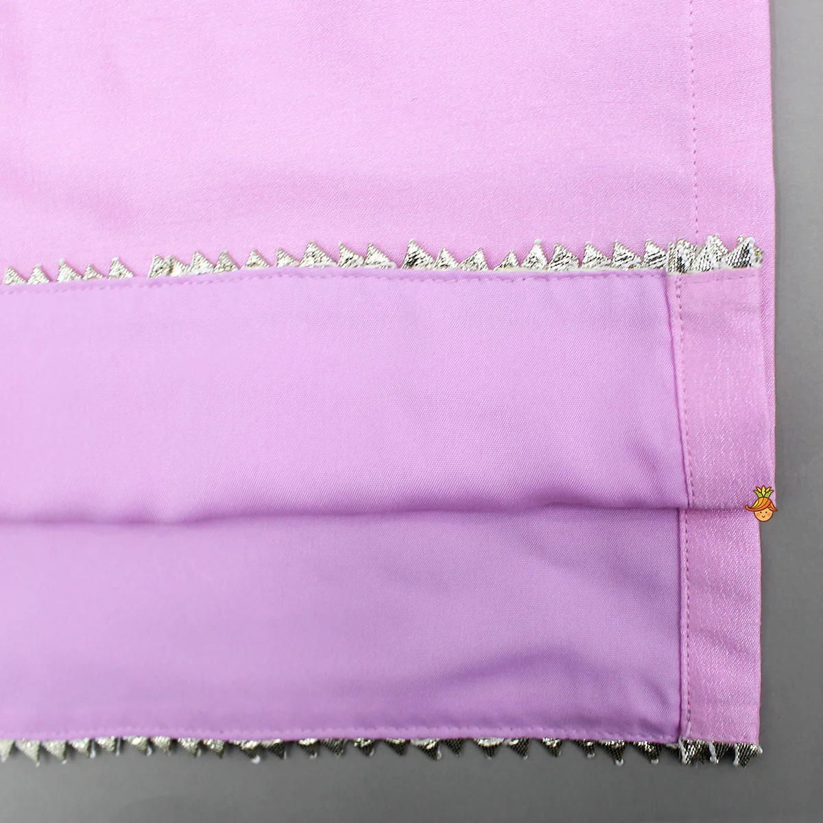 Pink Gota Lace Work Kurti And Salwar With Matching Dupatta - Image 6