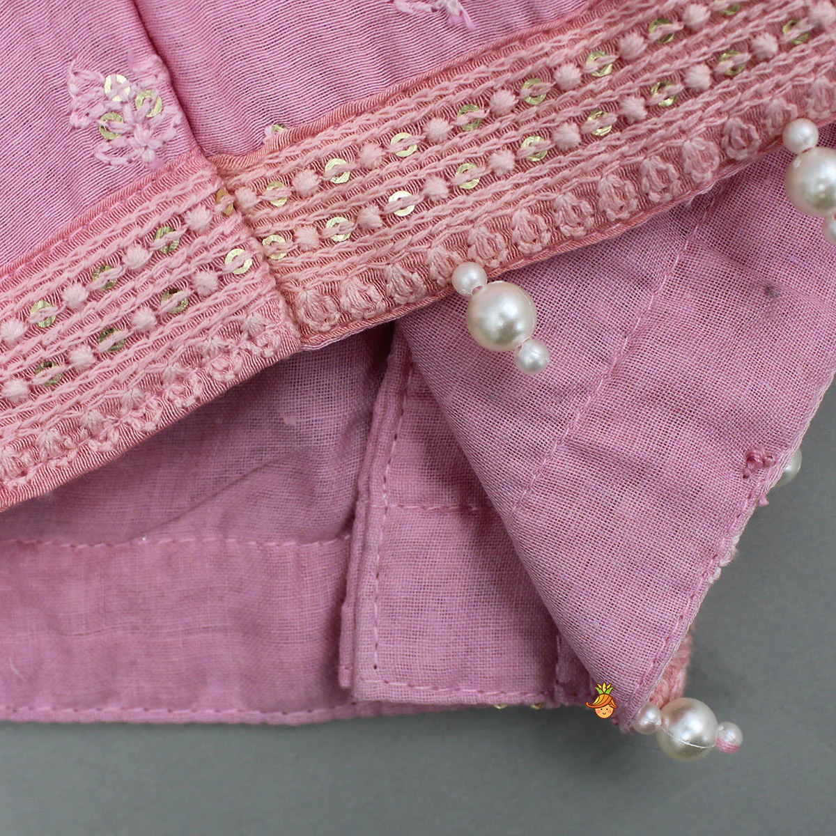 Pink Halter Neck Top With Ombre Lehenga - Image 11