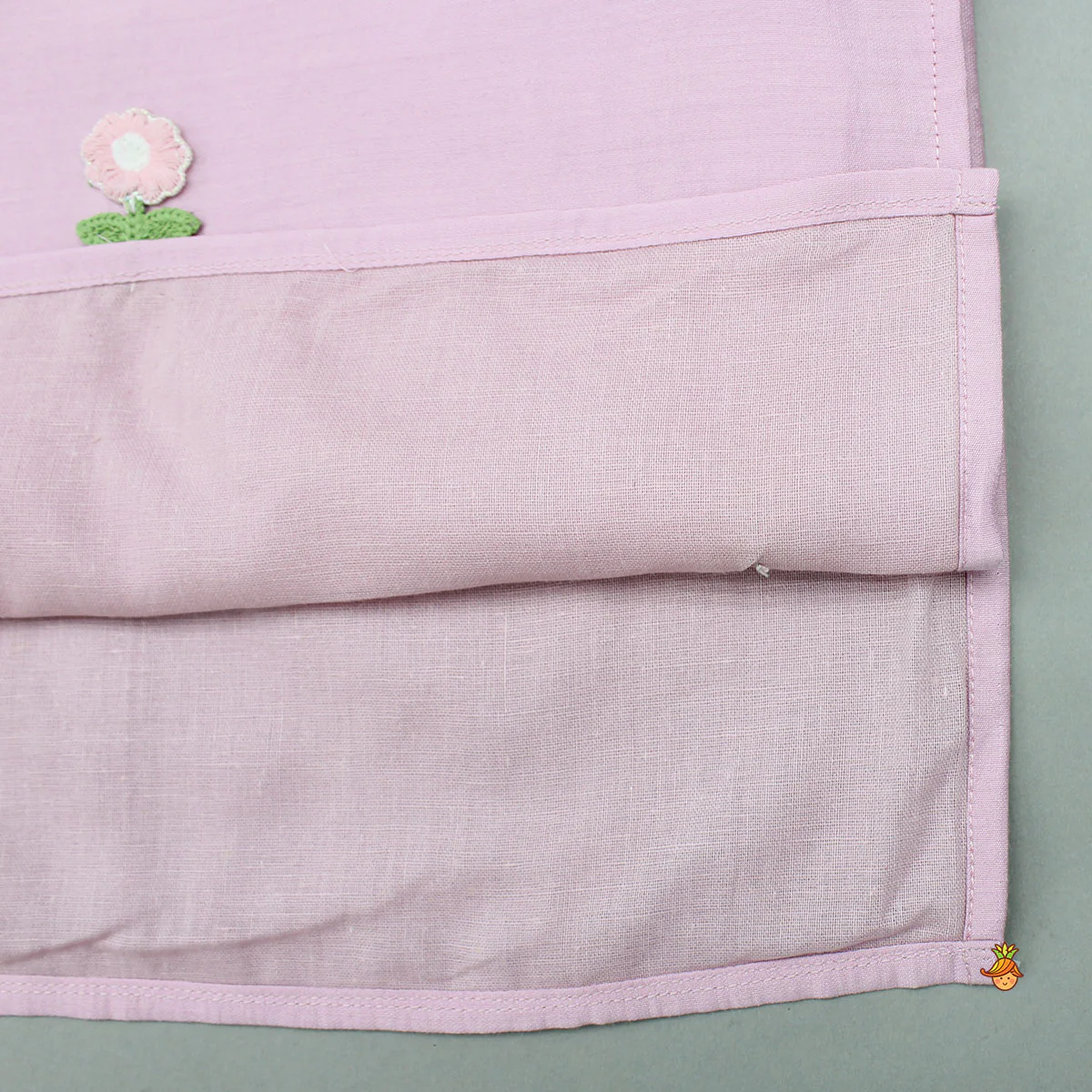 Pink Kurta With Embroidered Flower Applique And Pant - Image 5