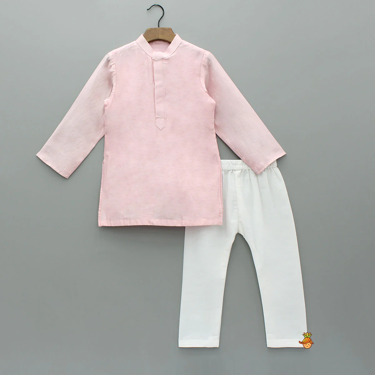 Pink Kurta With Floral Embroidered Jacket And Pyjama - Image 3