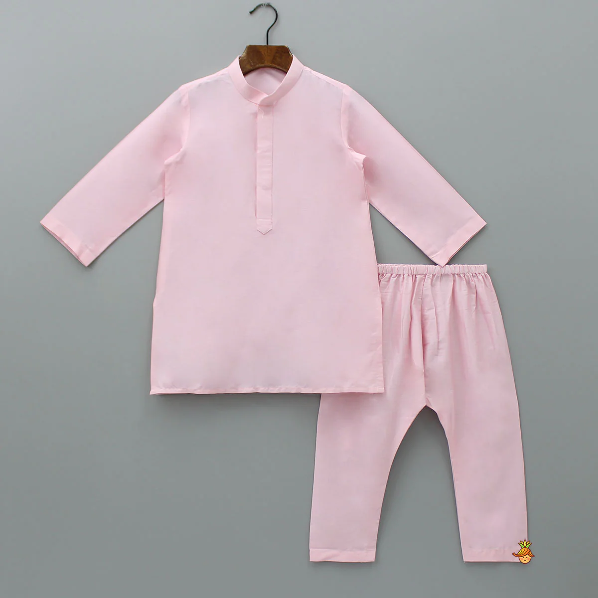 Pink Kurta With Hand Embroidered Floral Printed Jacket And Pyjama - Image 3