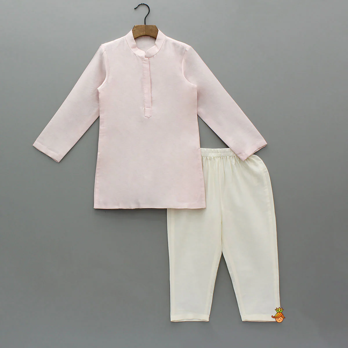 Pink Kurta With Hand Embroidered Jacket And Pyjama - Image 3