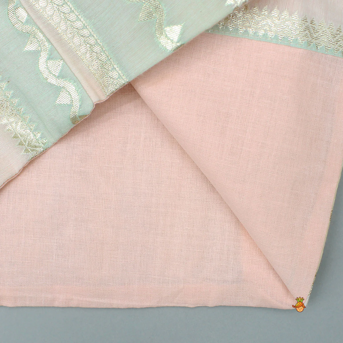 Pink Kurta With Zari Detailed Multi Tone Jacket And Pyjama - Image 8