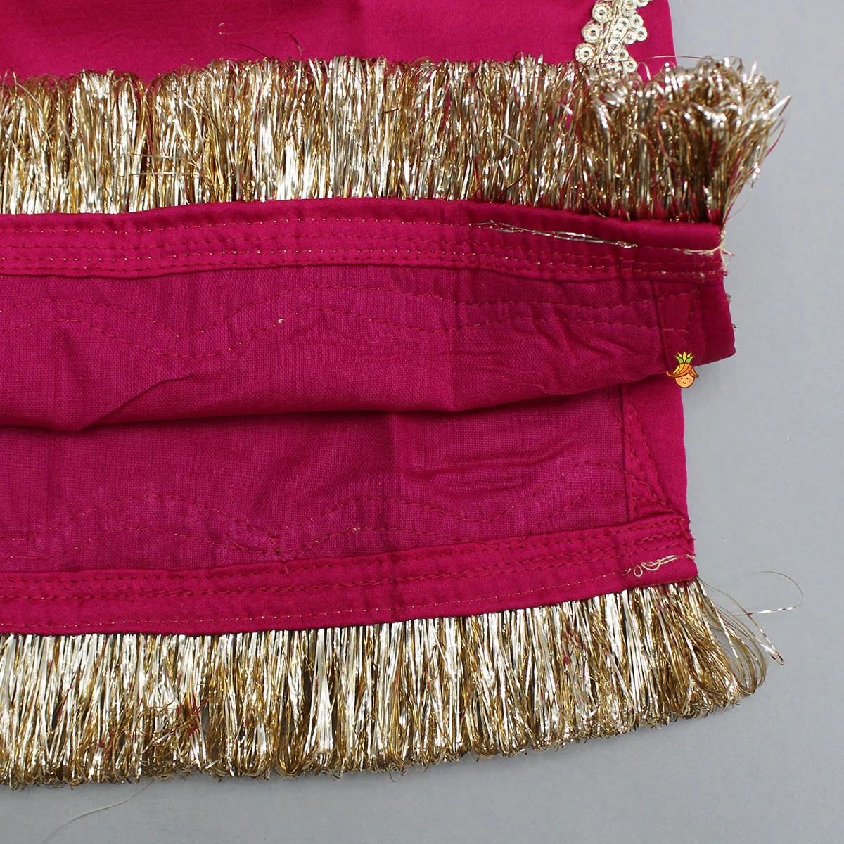 Pink Lace Work Kurti And Sharara With Matching Net Dupatta - Image 6