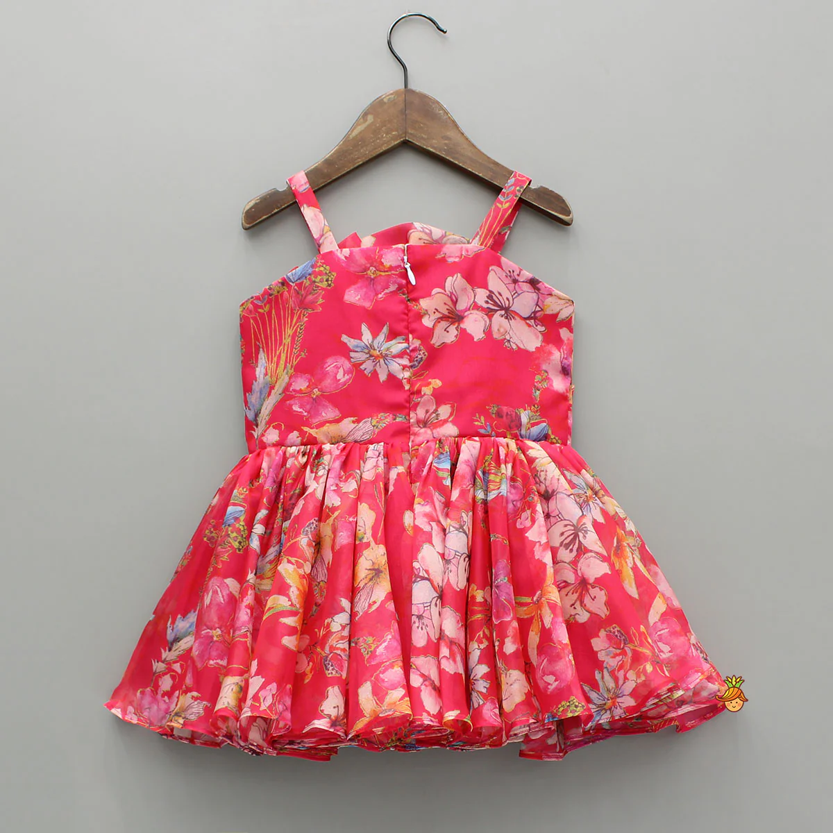 Pink Multicolour Printed Strappy Dress - Image 2