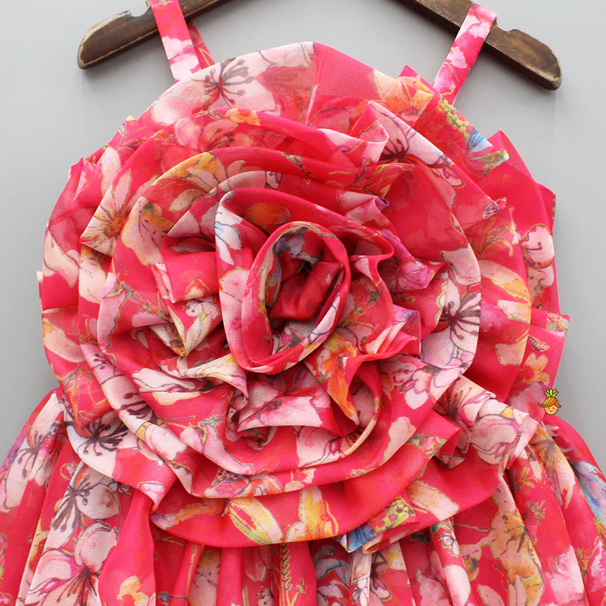 Pink Multicolour Printed Strappy Dress - Image 3