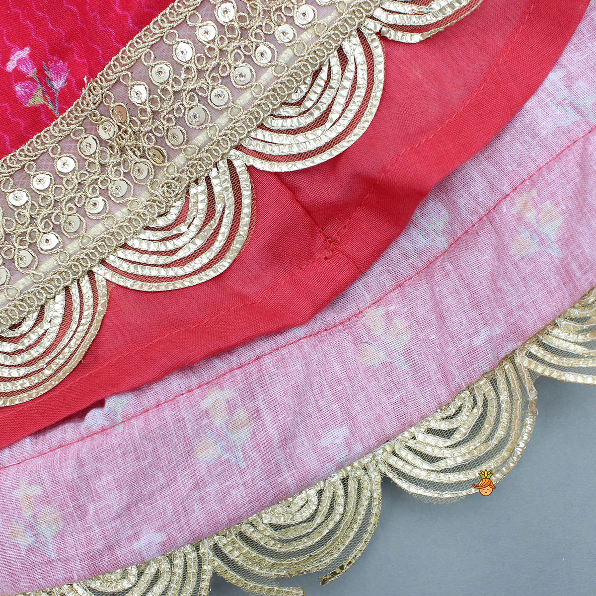 Pink Printed And Embellished Strappy Kurti With Embroidered Jacket - Image 5