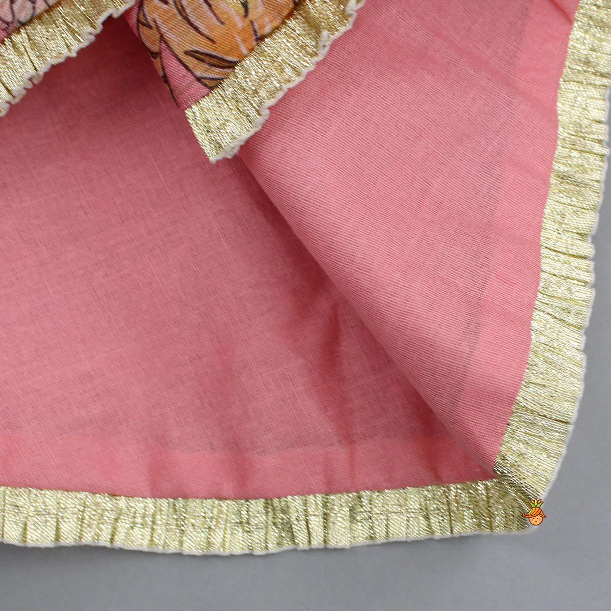 Pink Printed Jacket Style Peplum Top And Flared Palazzo - Image 5