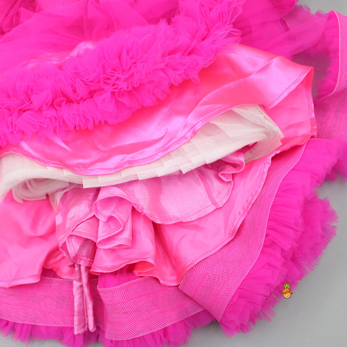 Pink Ruffle Trail Dress With Detachable Bow And Swirled Bowie Head Band - Image 7