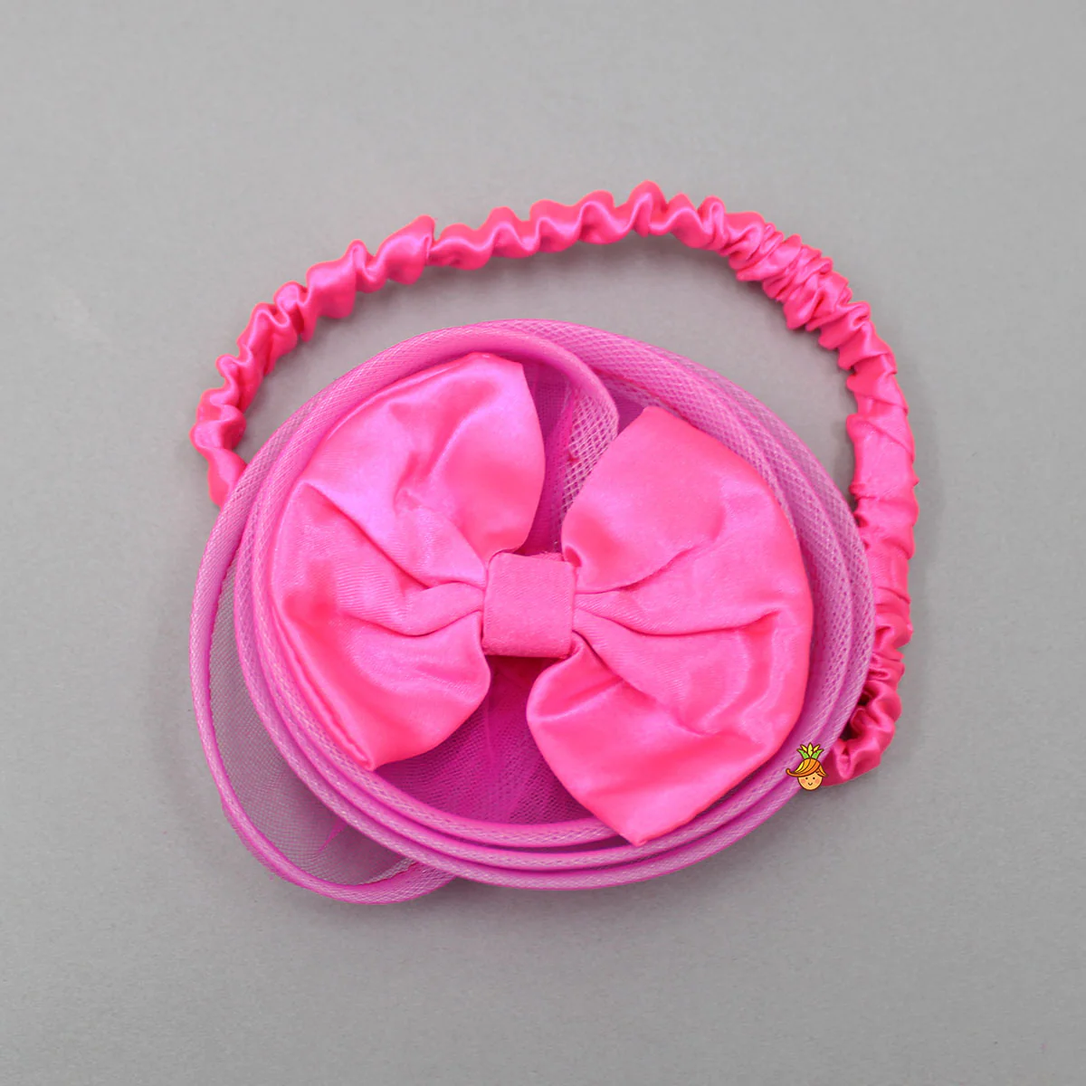Pink Ruffle Trail Dress With Detachable Bow And Swirled Bowie Head Band - Image 8