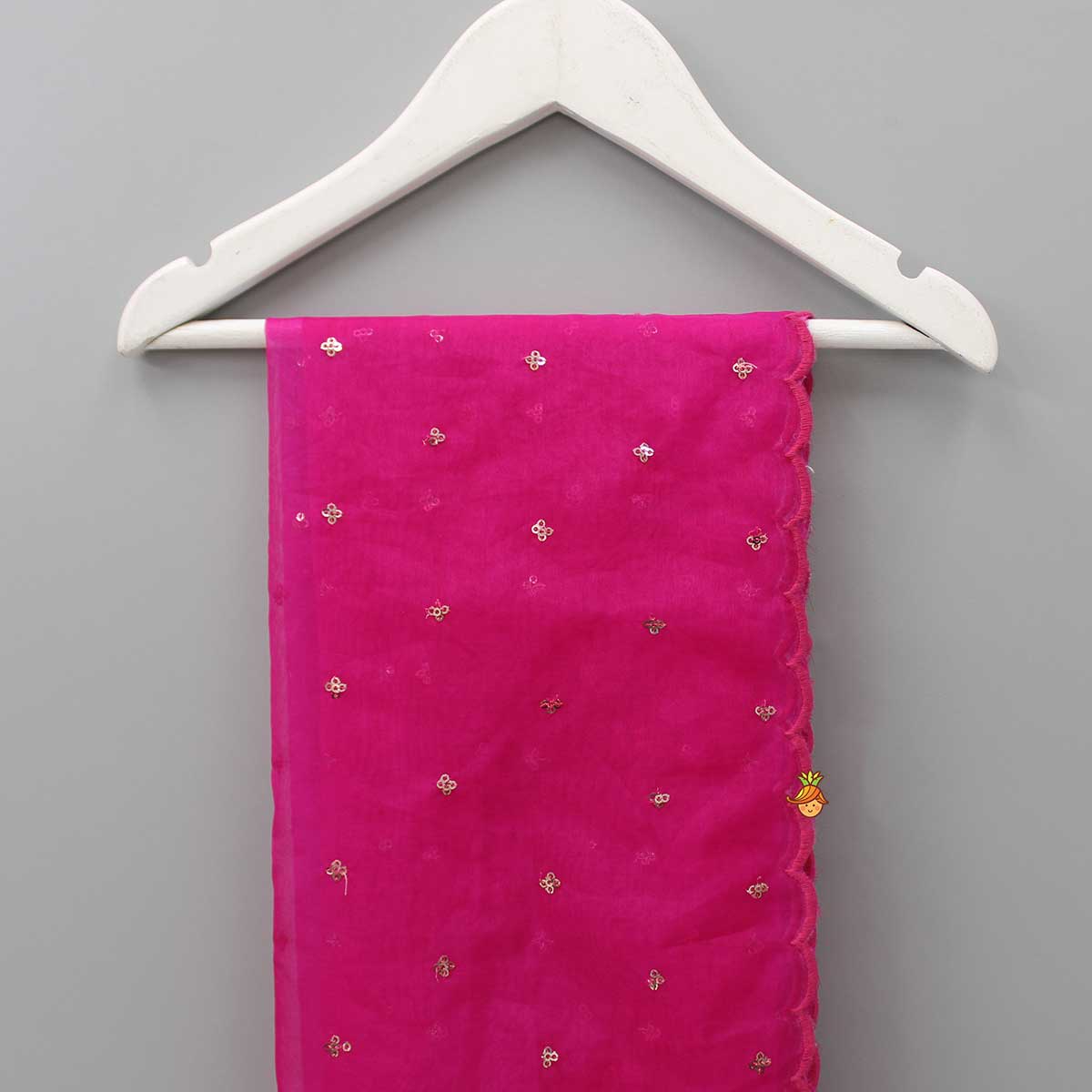 Pink Scalloped Dupatta - Image 2