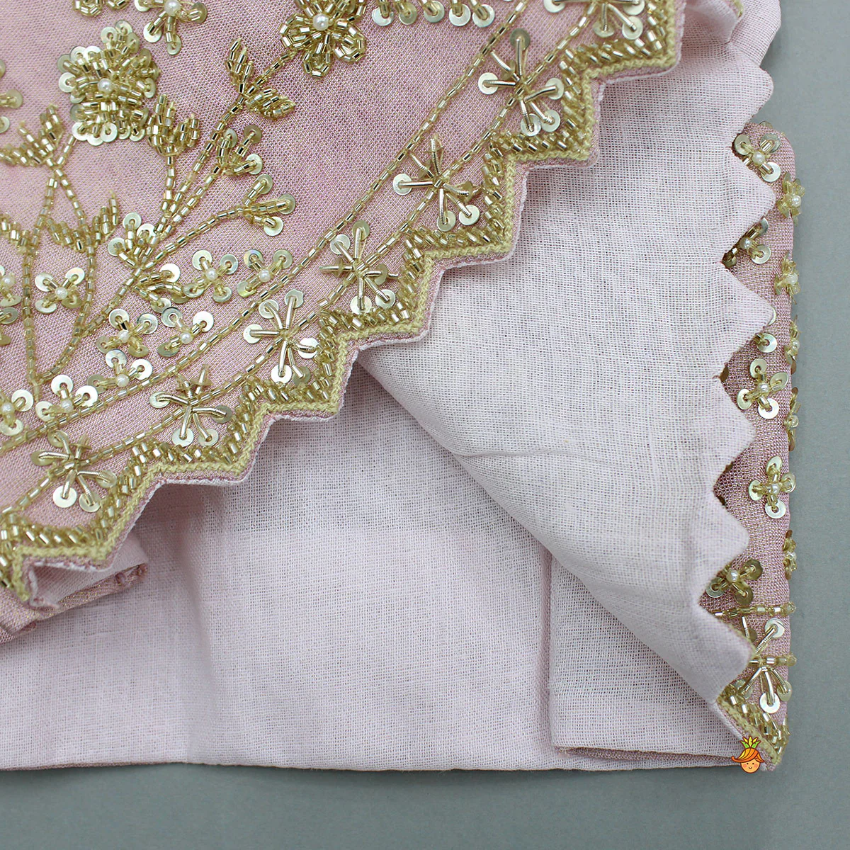 Pink Shimmery Sequin Embroidered Top With Flared Lehenga And Matching Dupatta - Image 10
