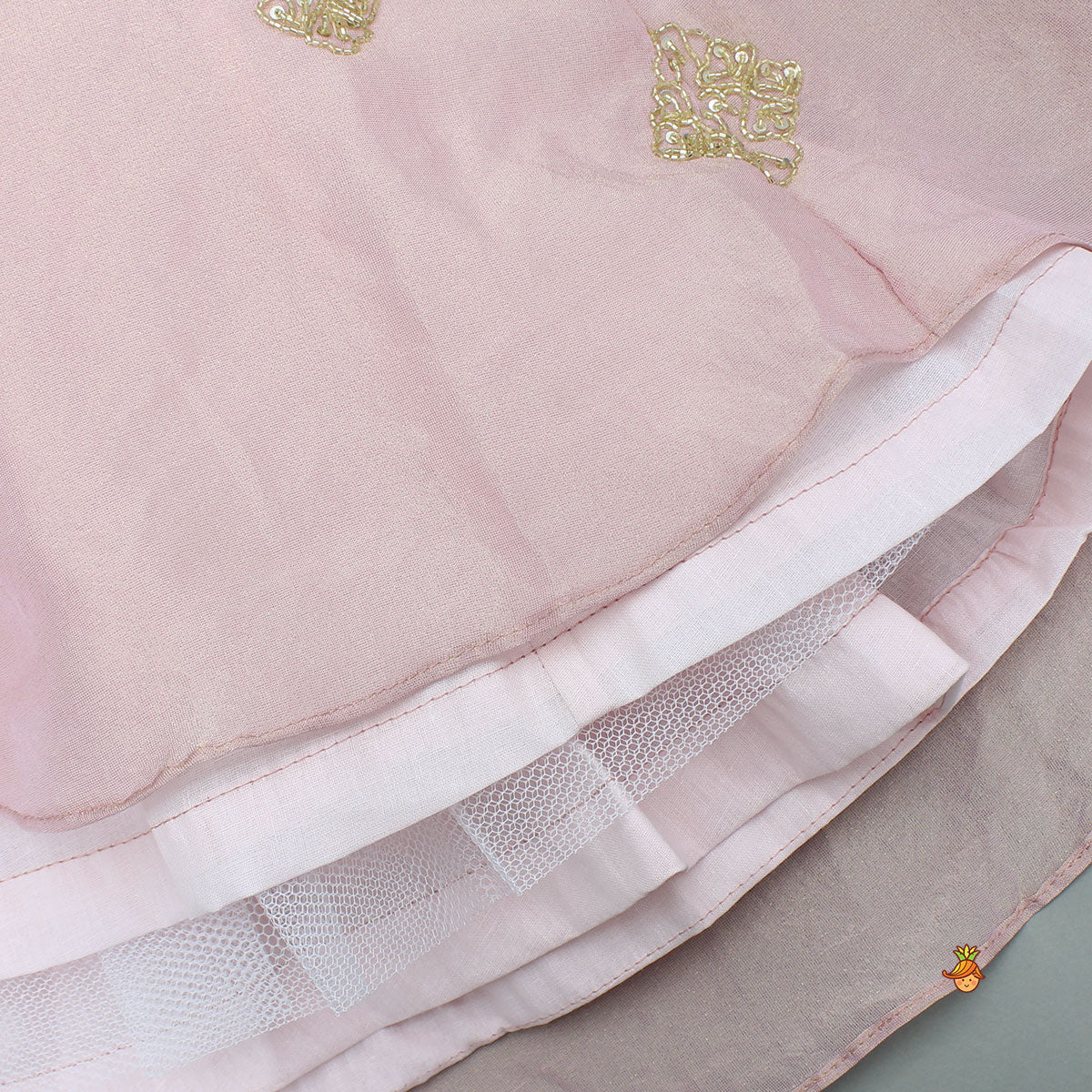 Pink Shimmery Sequin Embroidered Top With Flared Lehenga And Matching Dupatta - Image 11