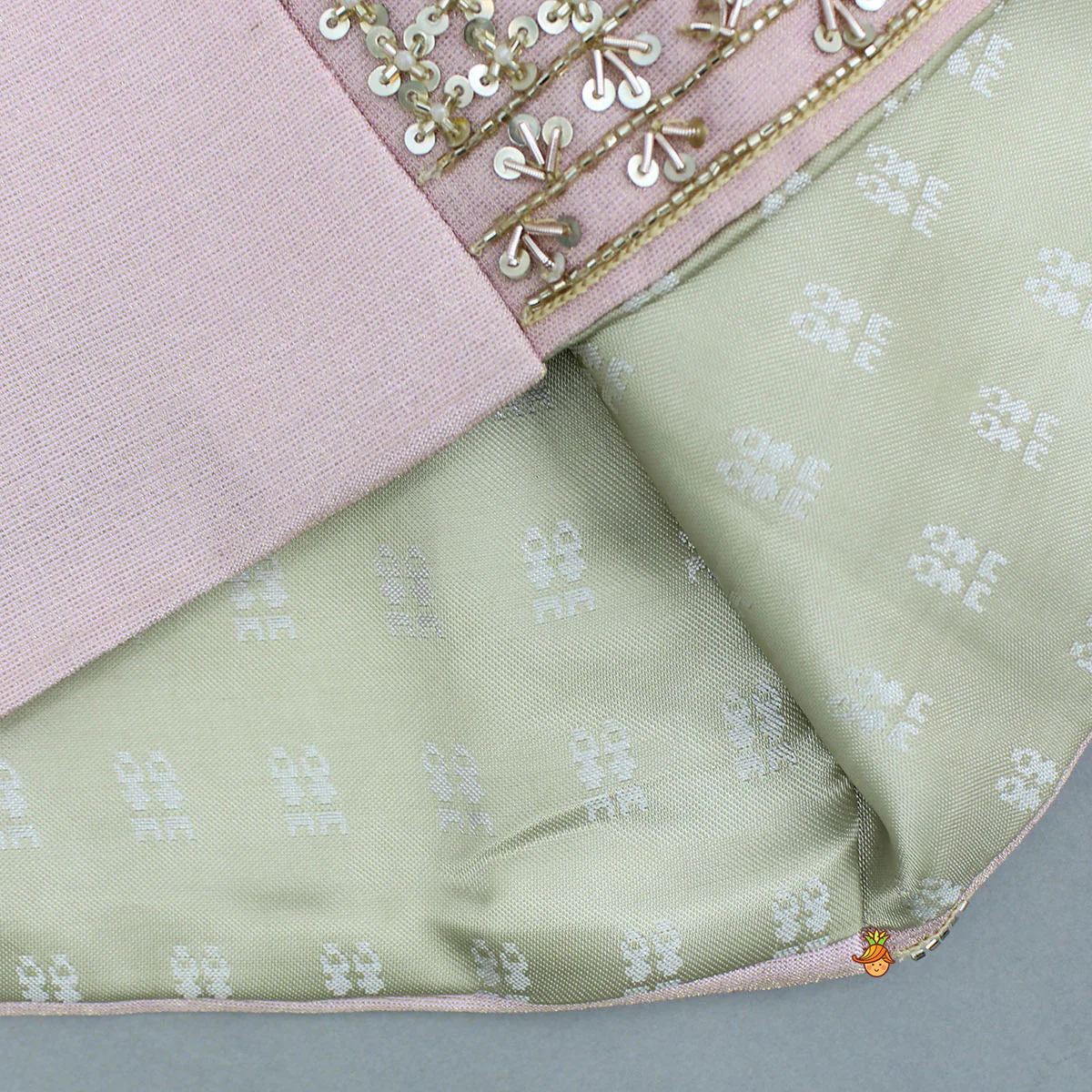 Pink Silk Kurta With Shimmery Pink Front Open Embroidered Jacket And Churidar - Image 10