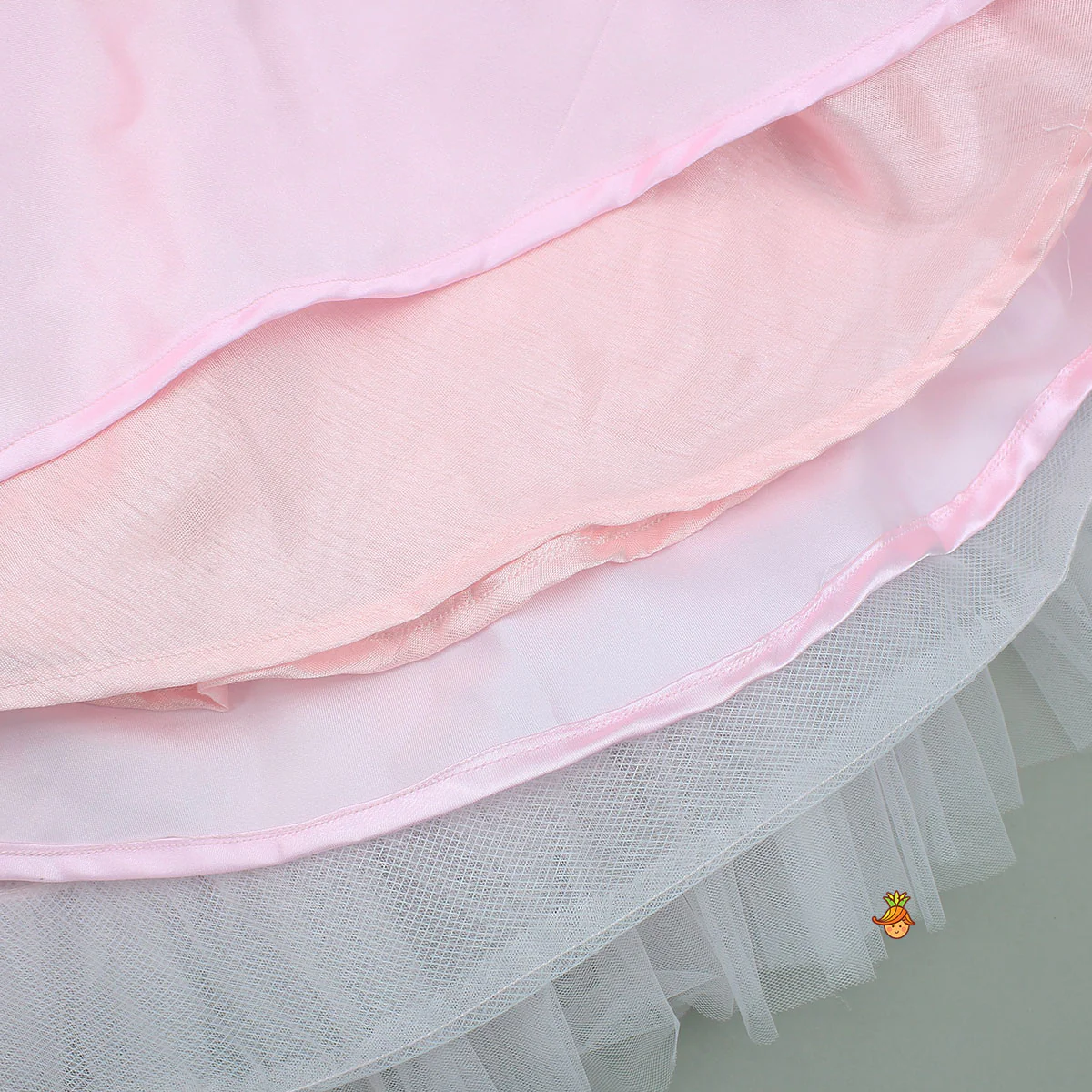 Pink Stylish Strappy Top And Ruffle Net Lehenga - Image 6