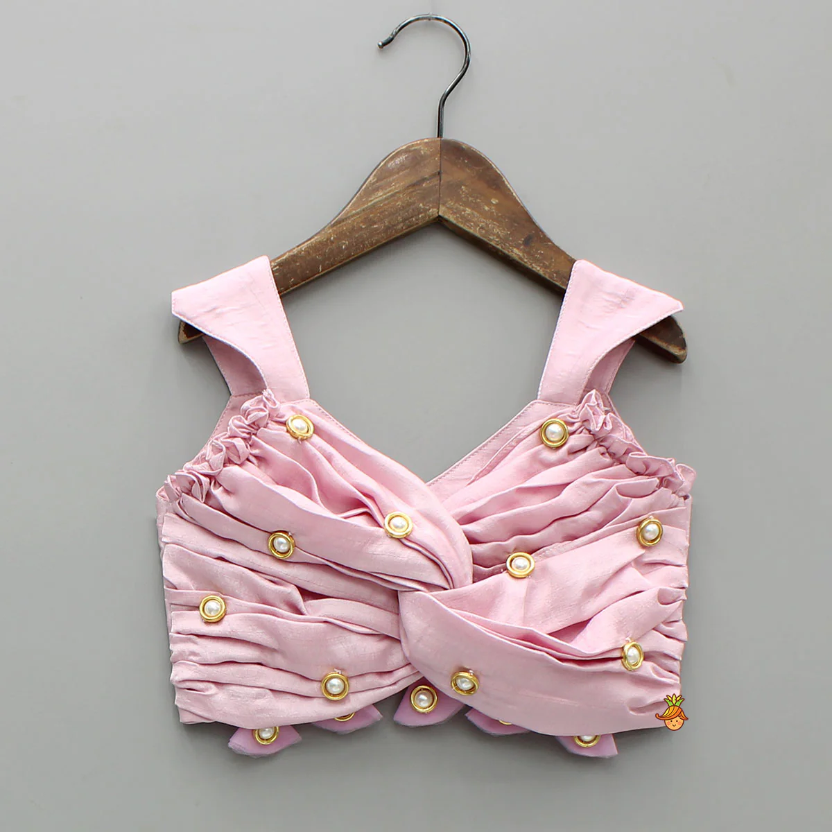 Pink Sweetheart Neck Top With Palazzo - Image 3