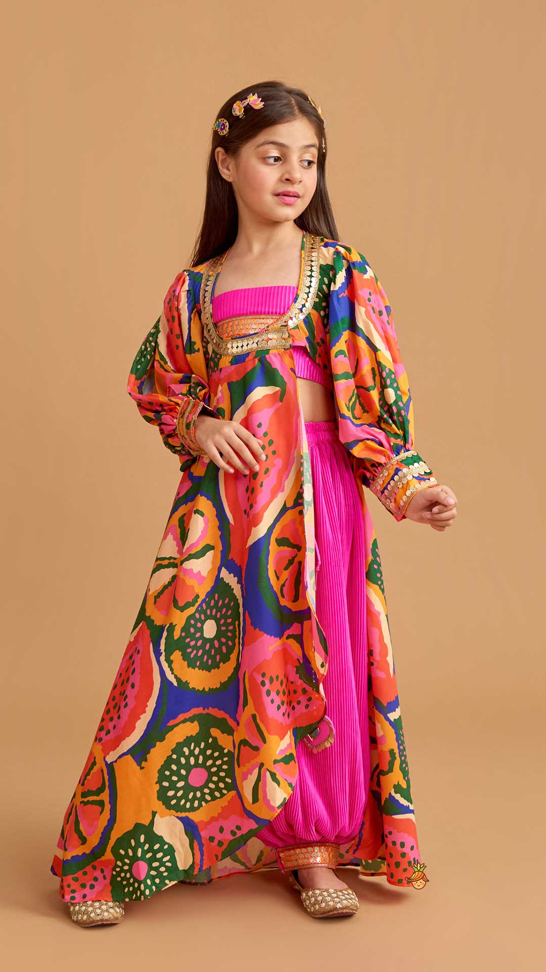 Pink Top With Side Slits Kurti And Patiala - Image 2