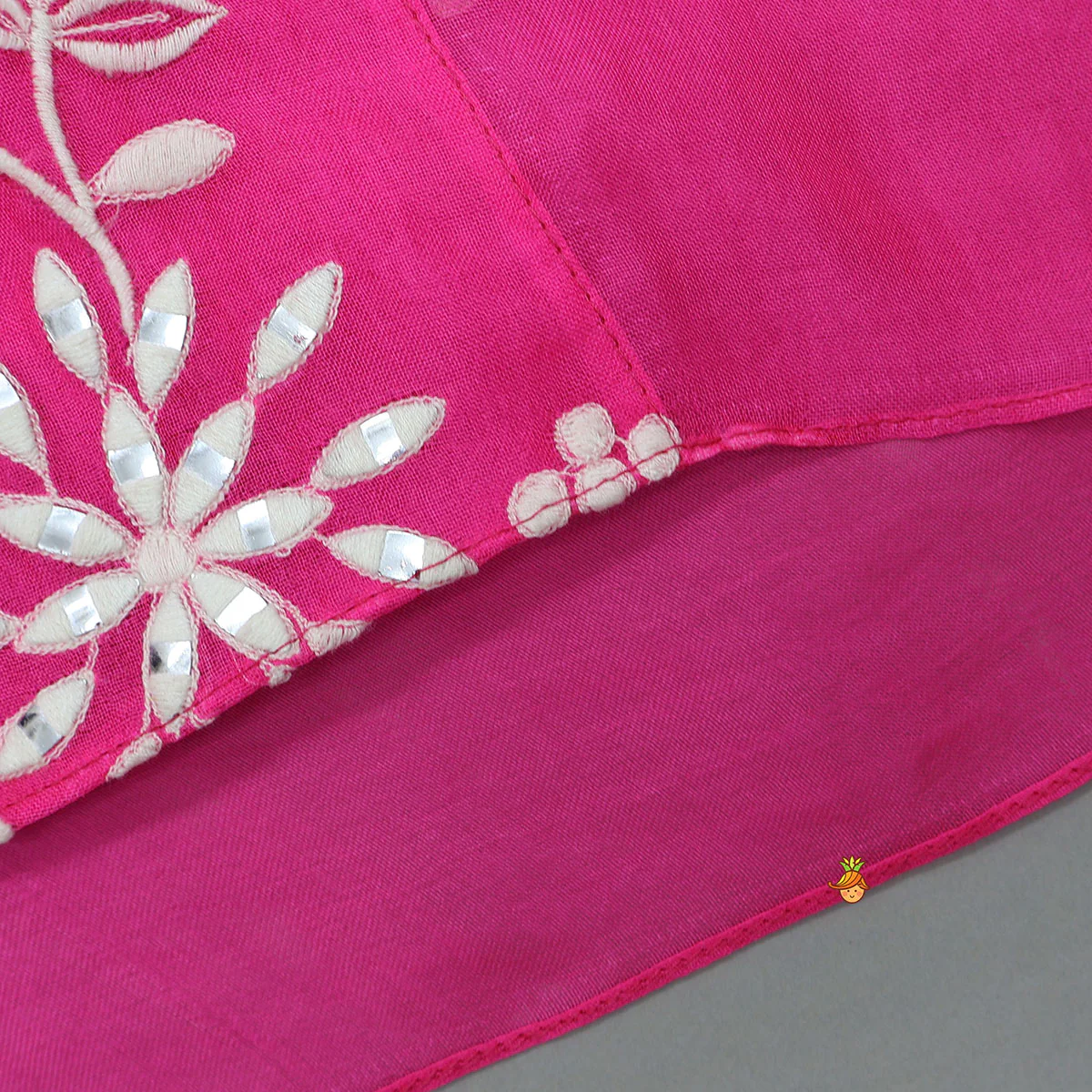 Pleated-Neckline Cape Top And Mirror-Work Palazzo - Image 8