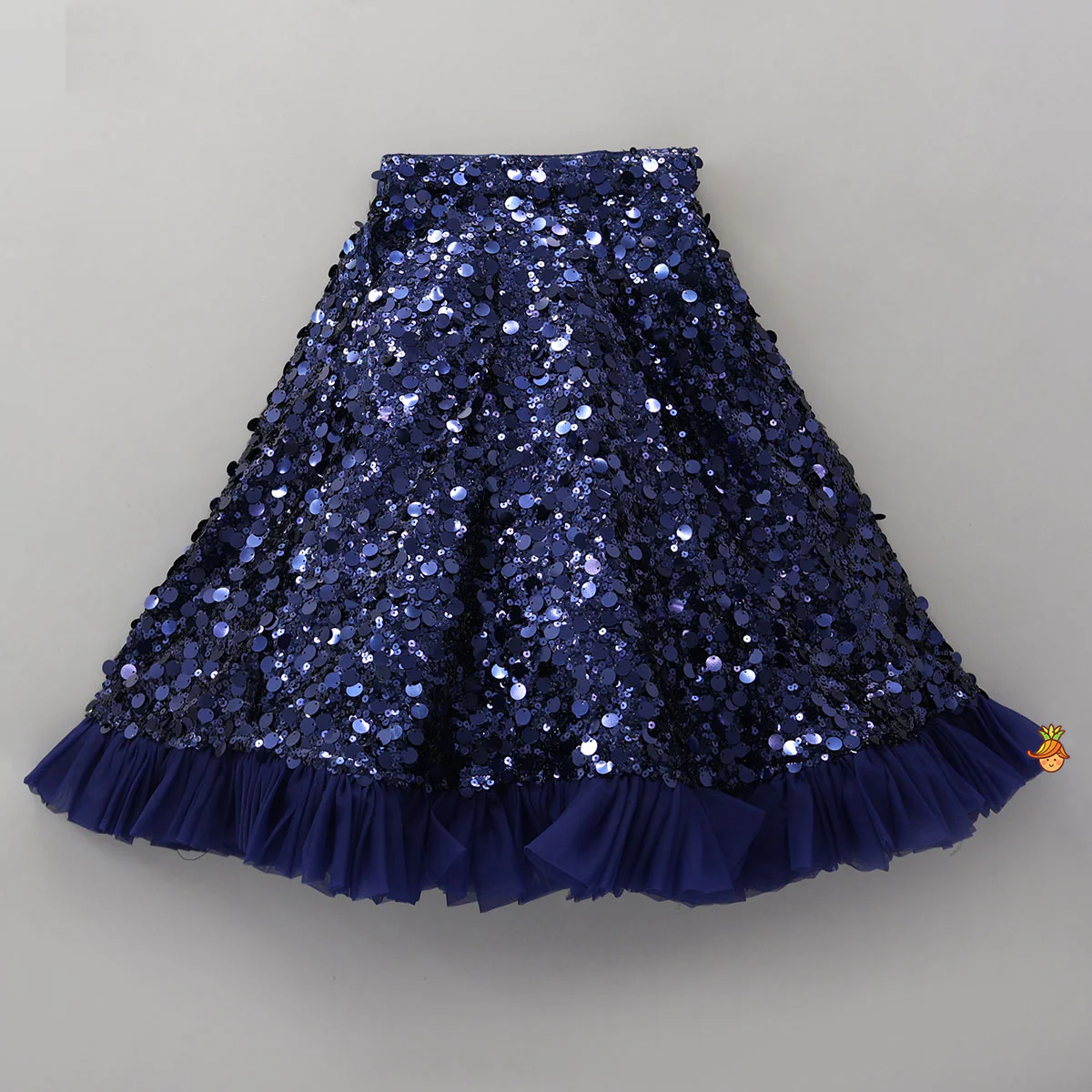 Pleated One Shoulder Crop Top And Gorgeous Sequined Lehenga - Image 4