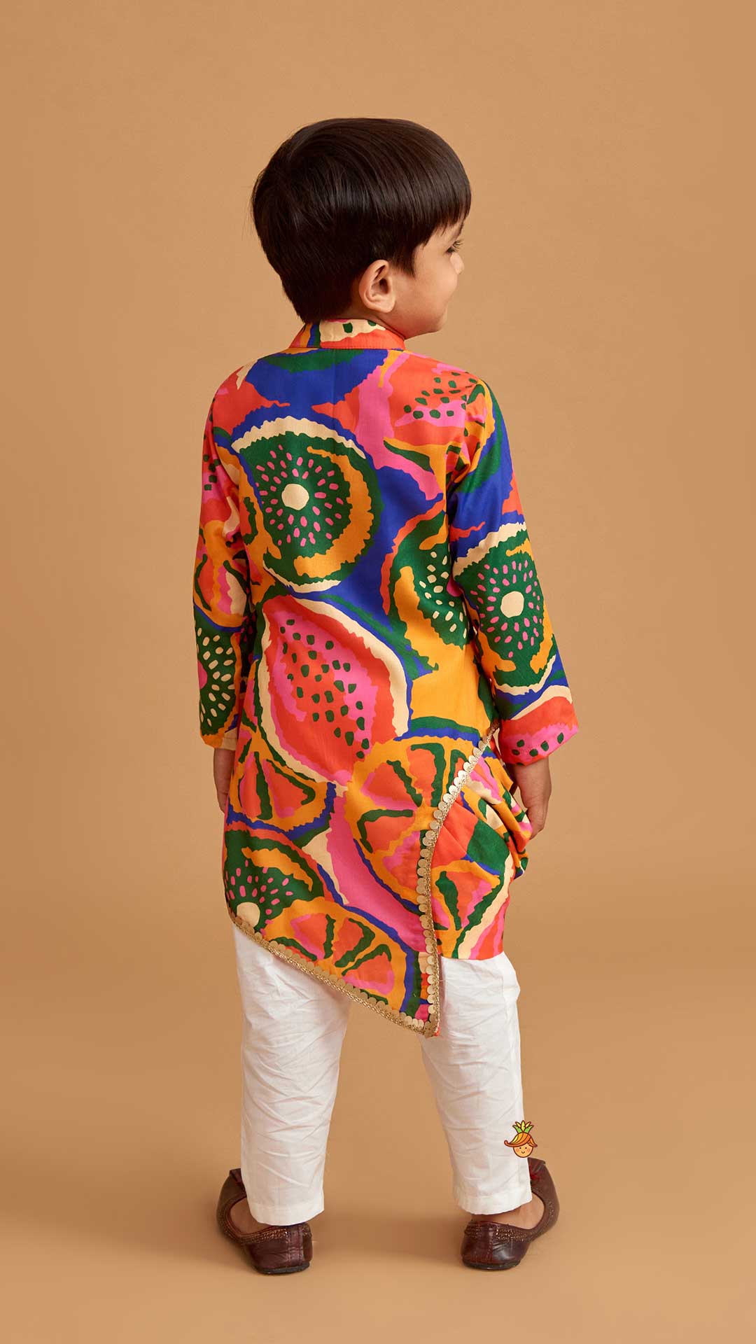 Pleated Stylish Hem Multicolour Kurta And Pyjama - Image 9