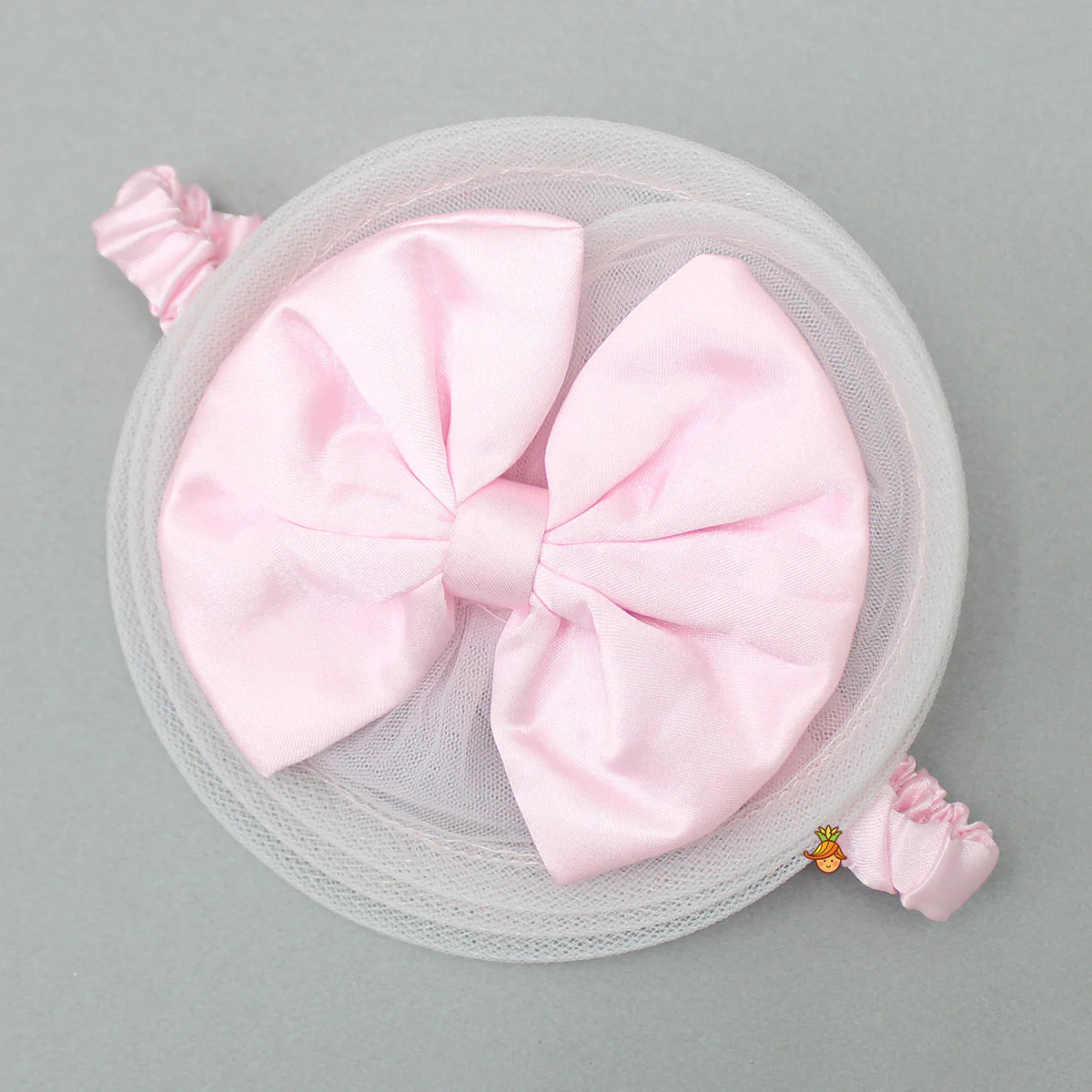 Pleated Yoke Cut-Out Back Pink Dress With Detachable Trail And Matching Headband - Image 8