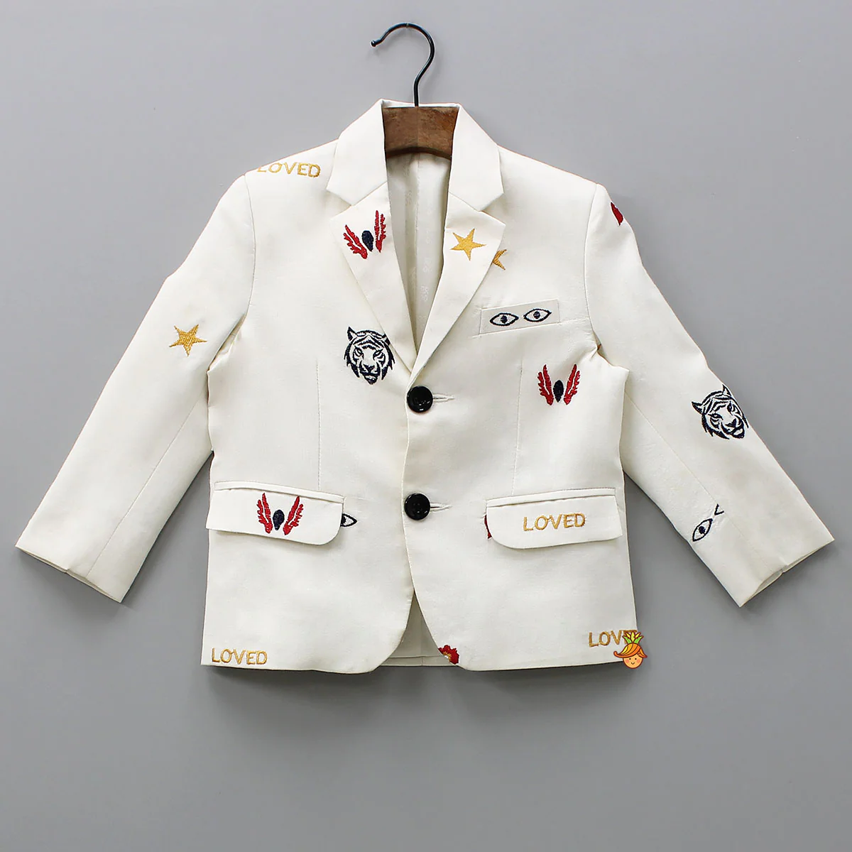 Pocket Detail Embroidered Blazer With Pant - Image 3
