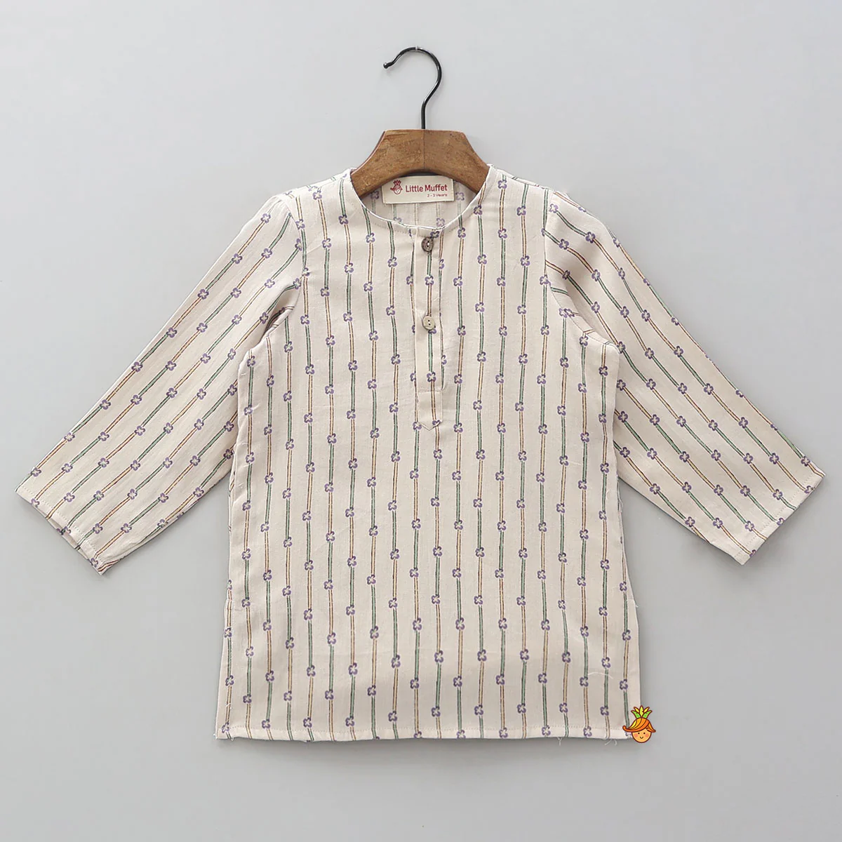Pocket Detail Kurta With Matching Jacket And Pyjama - Image 4