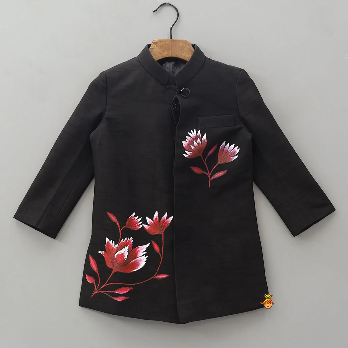 Pocket Detail Sherwani And Pyjama - Image 3