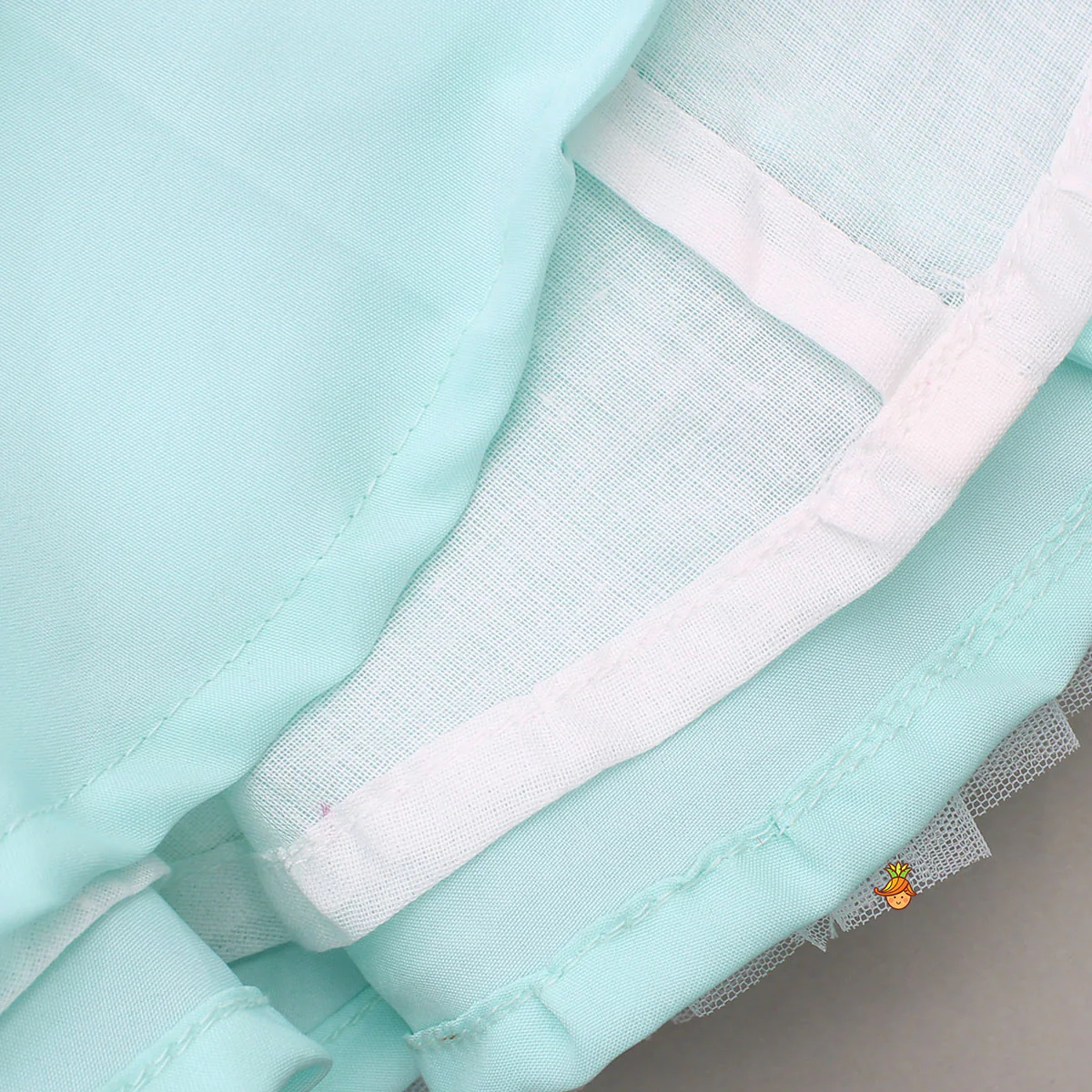 Pretty Aqua Blue Party Wear Dress - Image 4