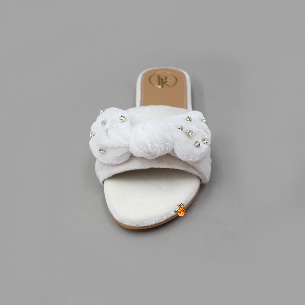 Pretty Bow Adorned Embellished Velvet Flats - Image 4