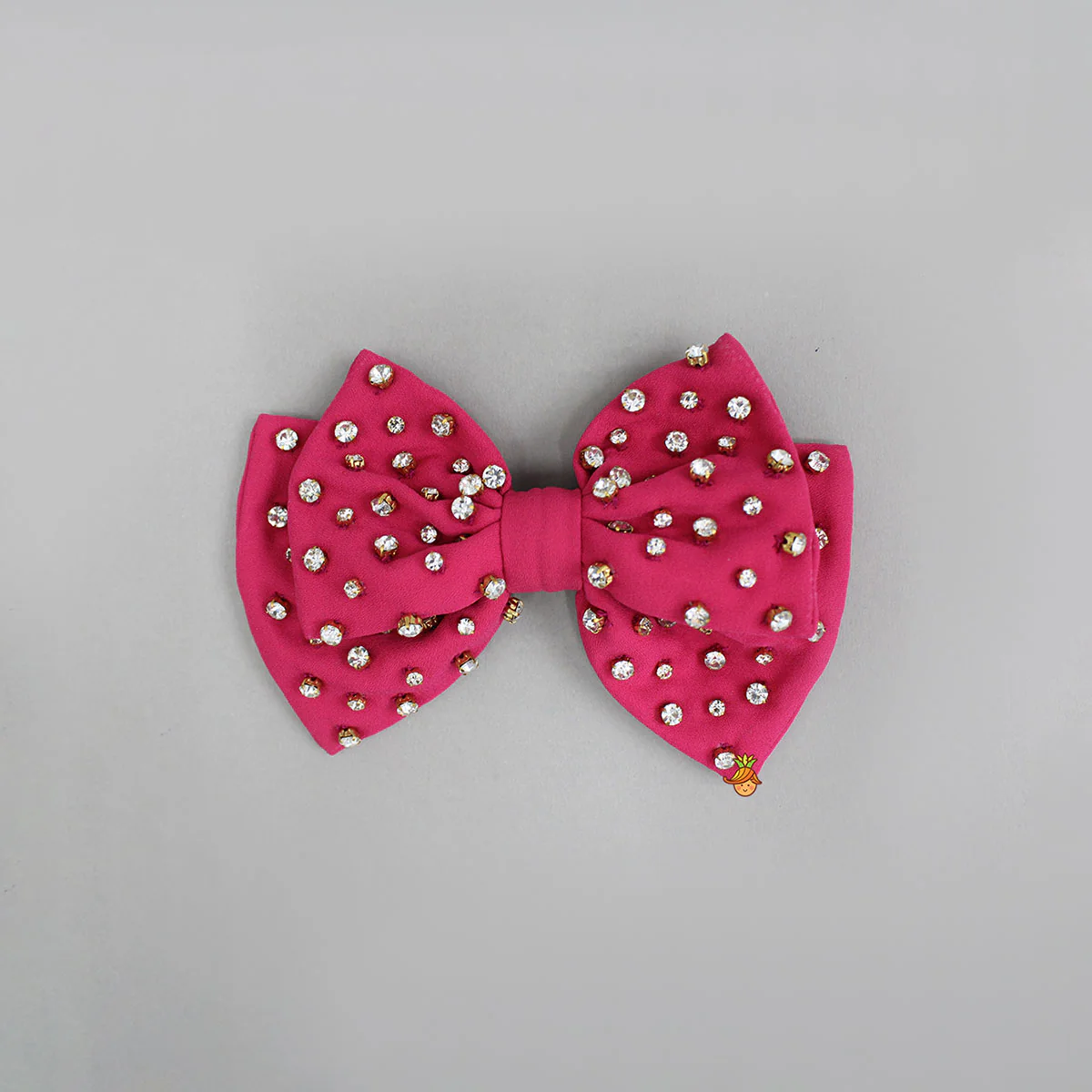 Pretty Pink Studded Double Bow Hair Clip